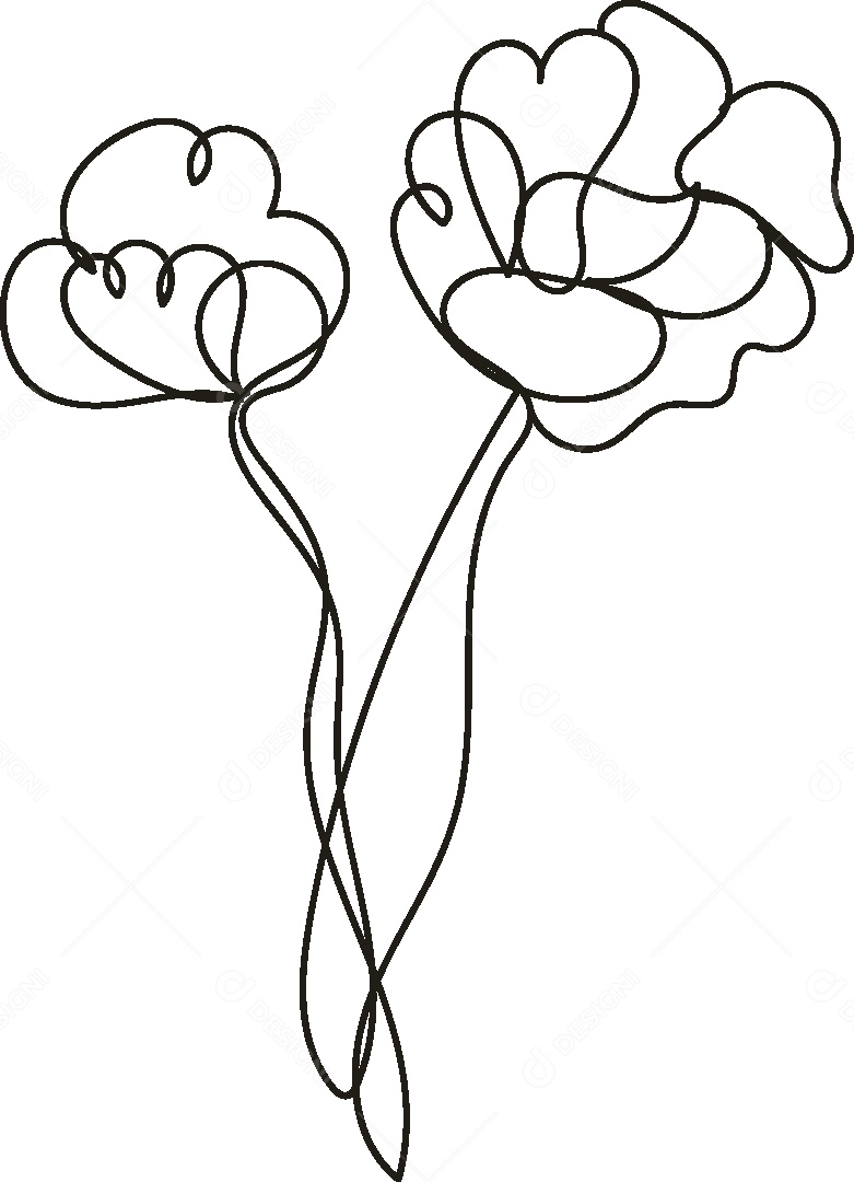 Desenho de Flor Feito a Mão Vetor EPS
