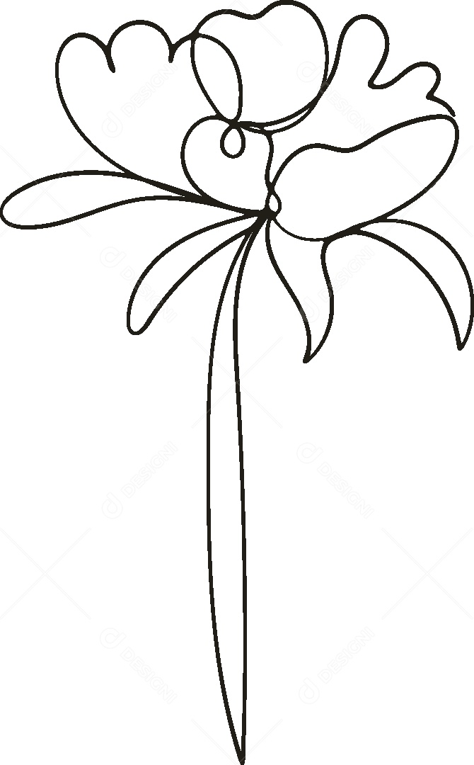 Desenho de Flor Feito a Mão Vetor EPS