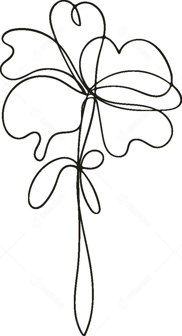 Desenho de Flor Feito a Mão Vetor EPS