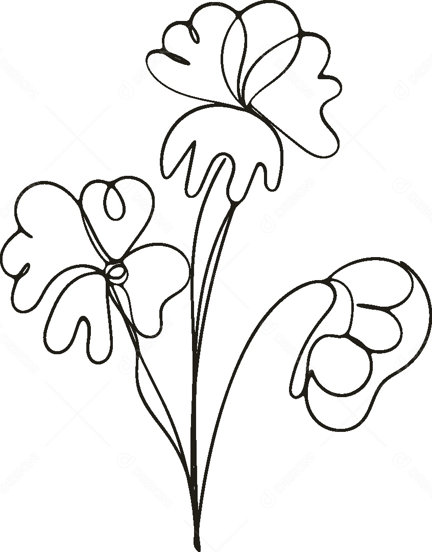 Desenho de Flor Feito a Mão Vetor EPS
