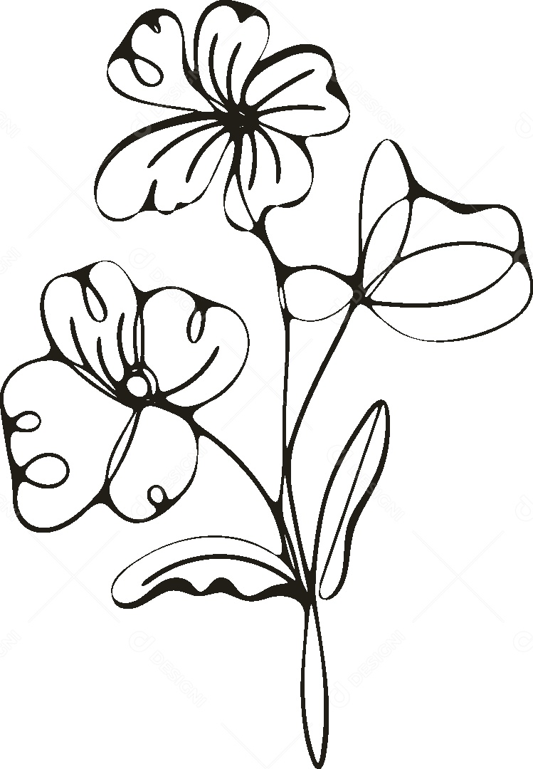 Desenho de Flor Feito a Mão Vetor EPS