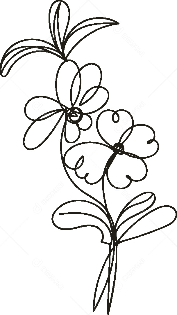 Desenho de Flor Feito a Mão Vetor EPS