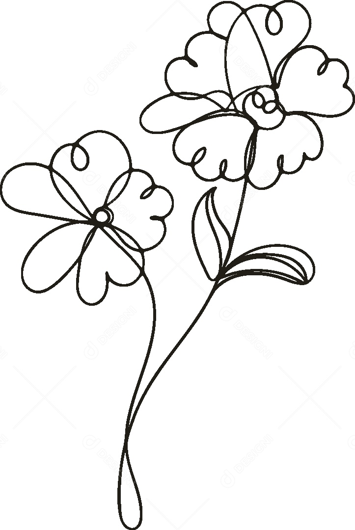 Desenho de Flor Feito a Mão Vetor EPS