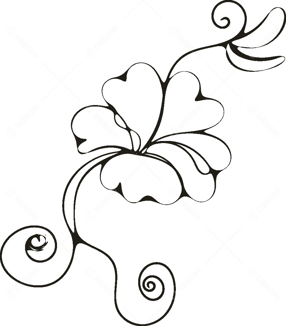Desenho de Flor Feito a Mão Vetor EPS