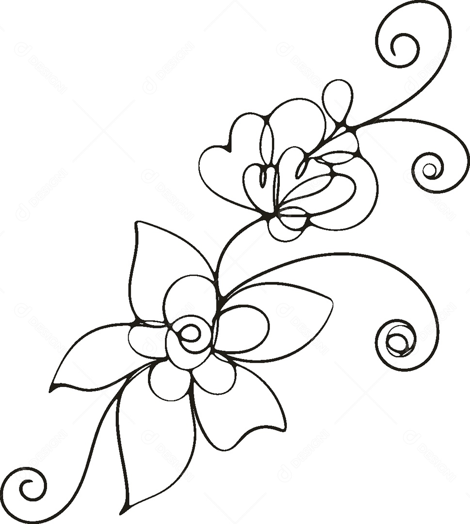 Desenho de Flor Feito a Mão Vetor EPS