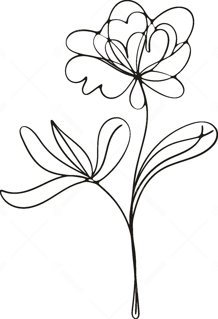 Desenho de Flor Feito a Mão Vetor EPS