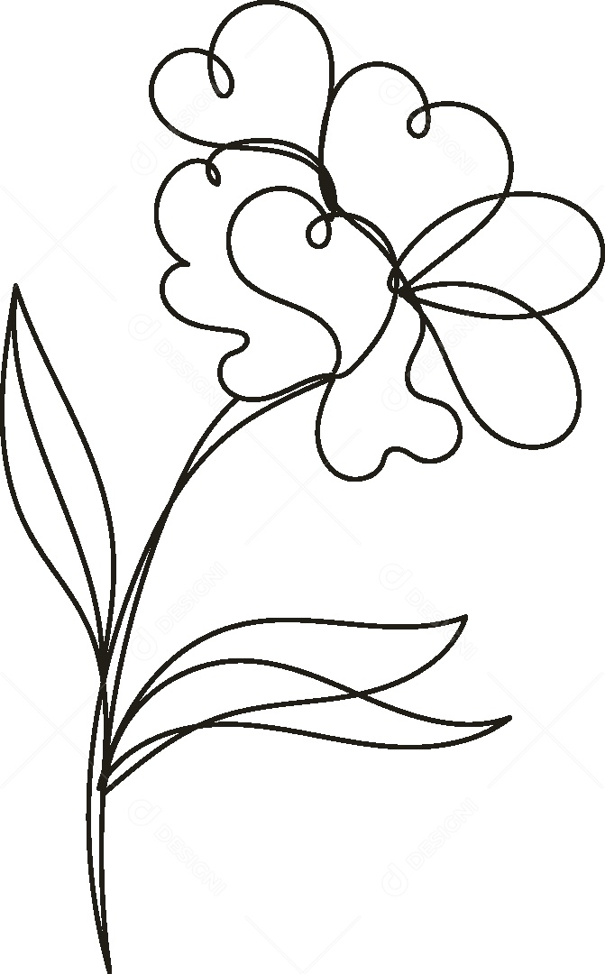 Desenho de Flor Feito a Mão Vetor EPS