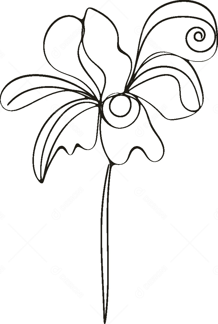 Desenho de Flor Feito a Mão Vetor EPS