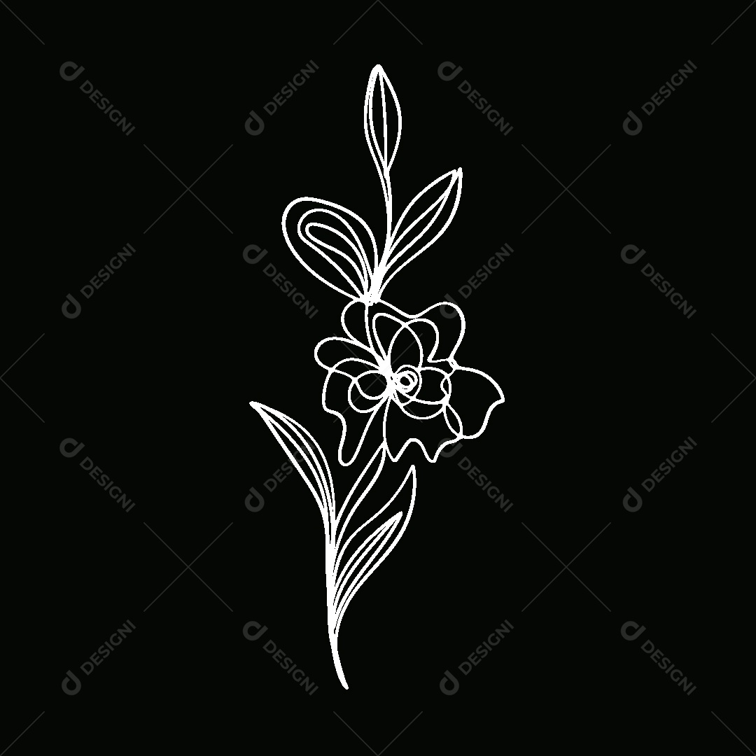 Desenho de Flores Feito a Mão Vetor EPS