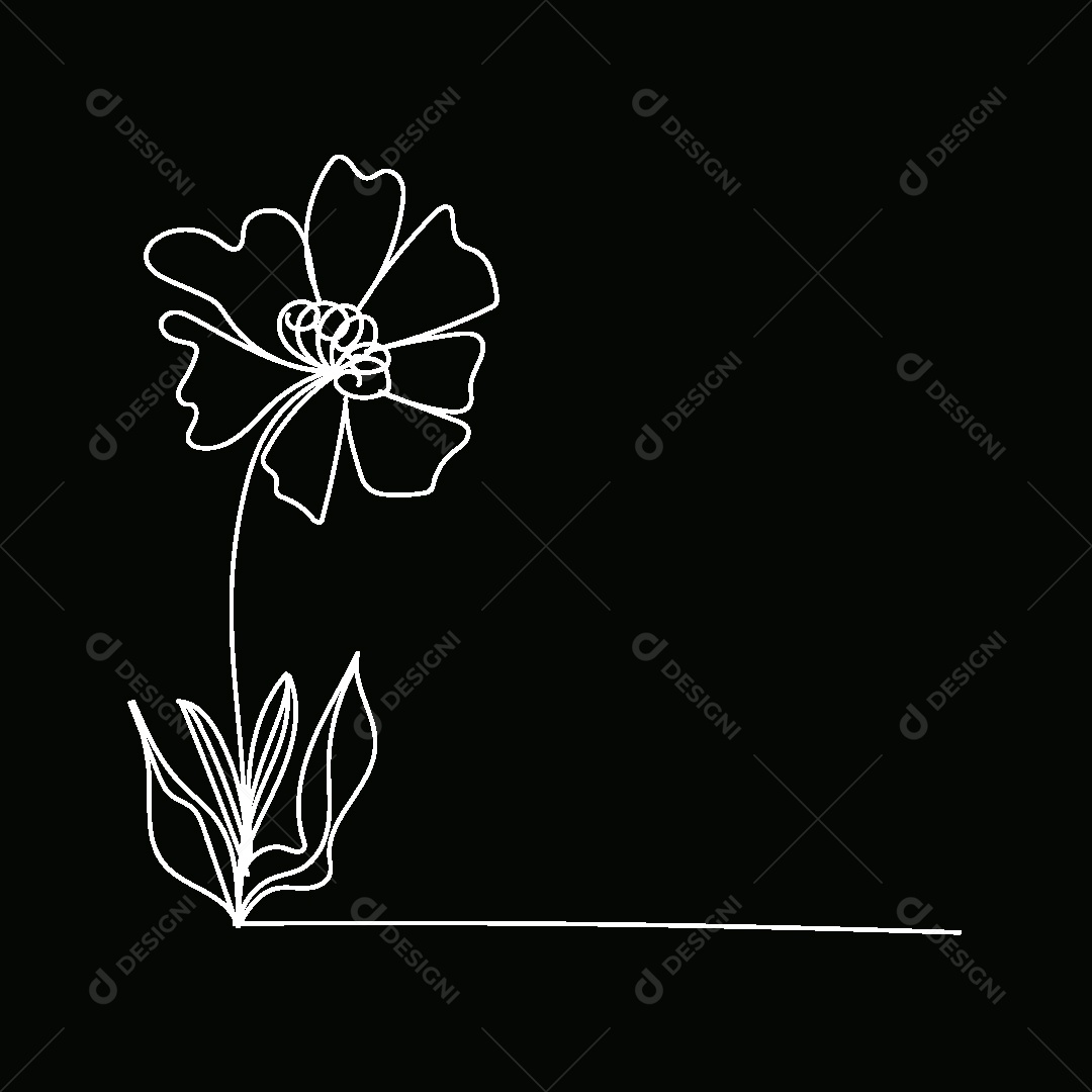 Desenho de Flores Feito a Mão Vetor EPS