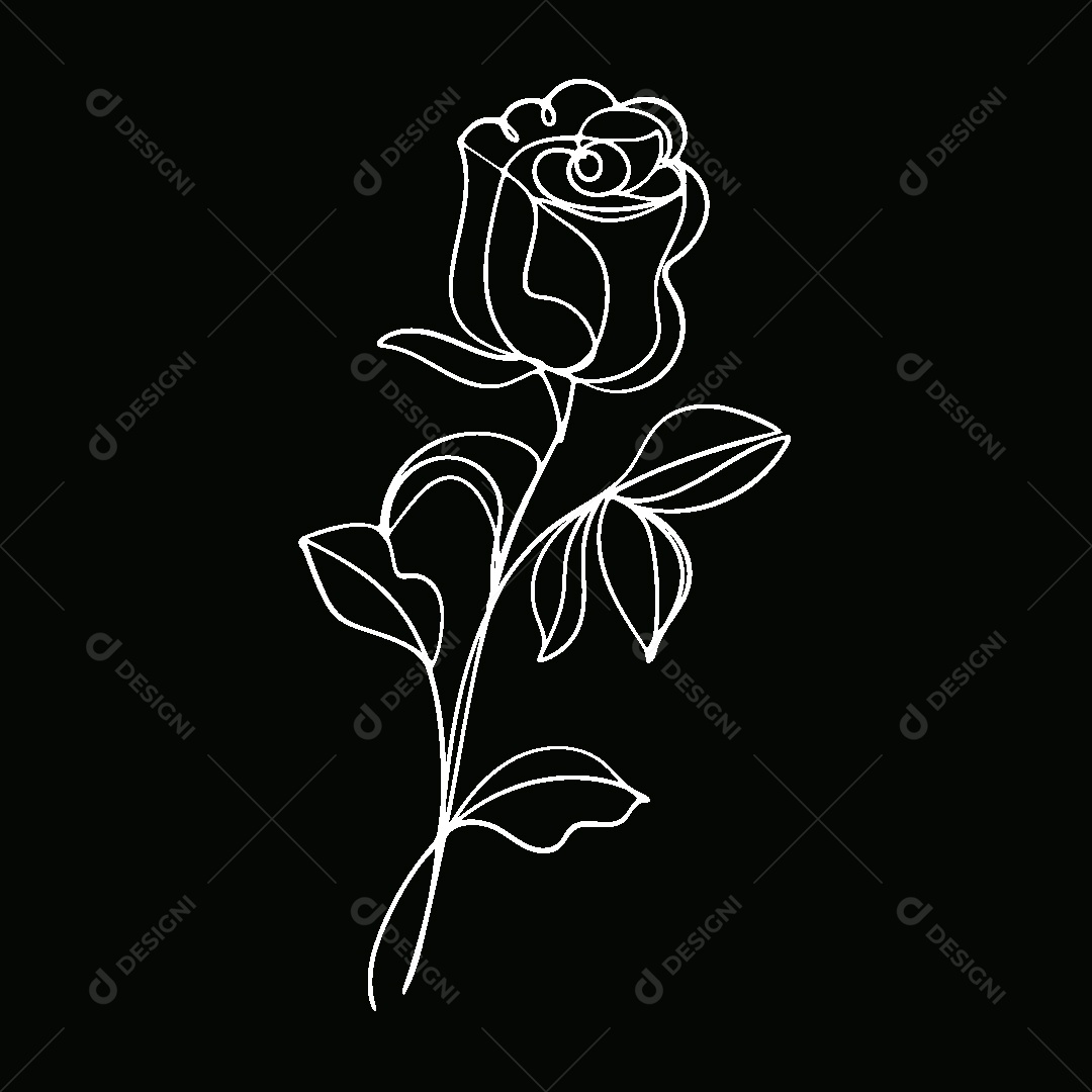 Desenho de Flores Feito a Mão Vetor EPS