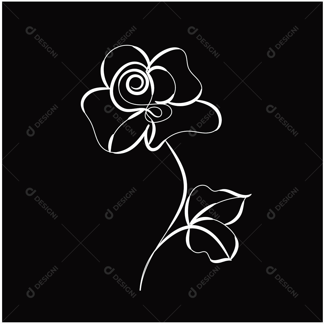 Desenho de Flores Feito a Mão Vetor EPS