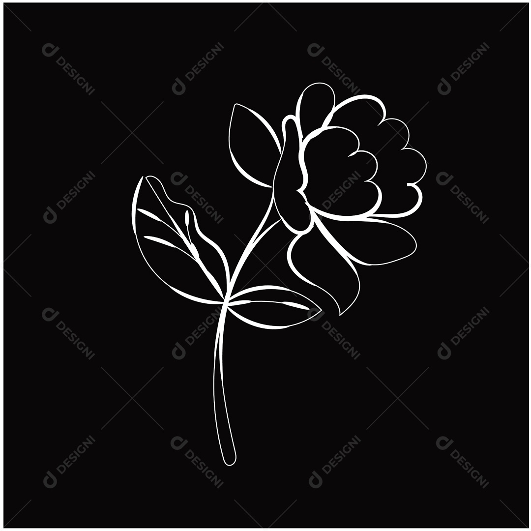 Desenho de Flores Feito a Mão Vetor EPS