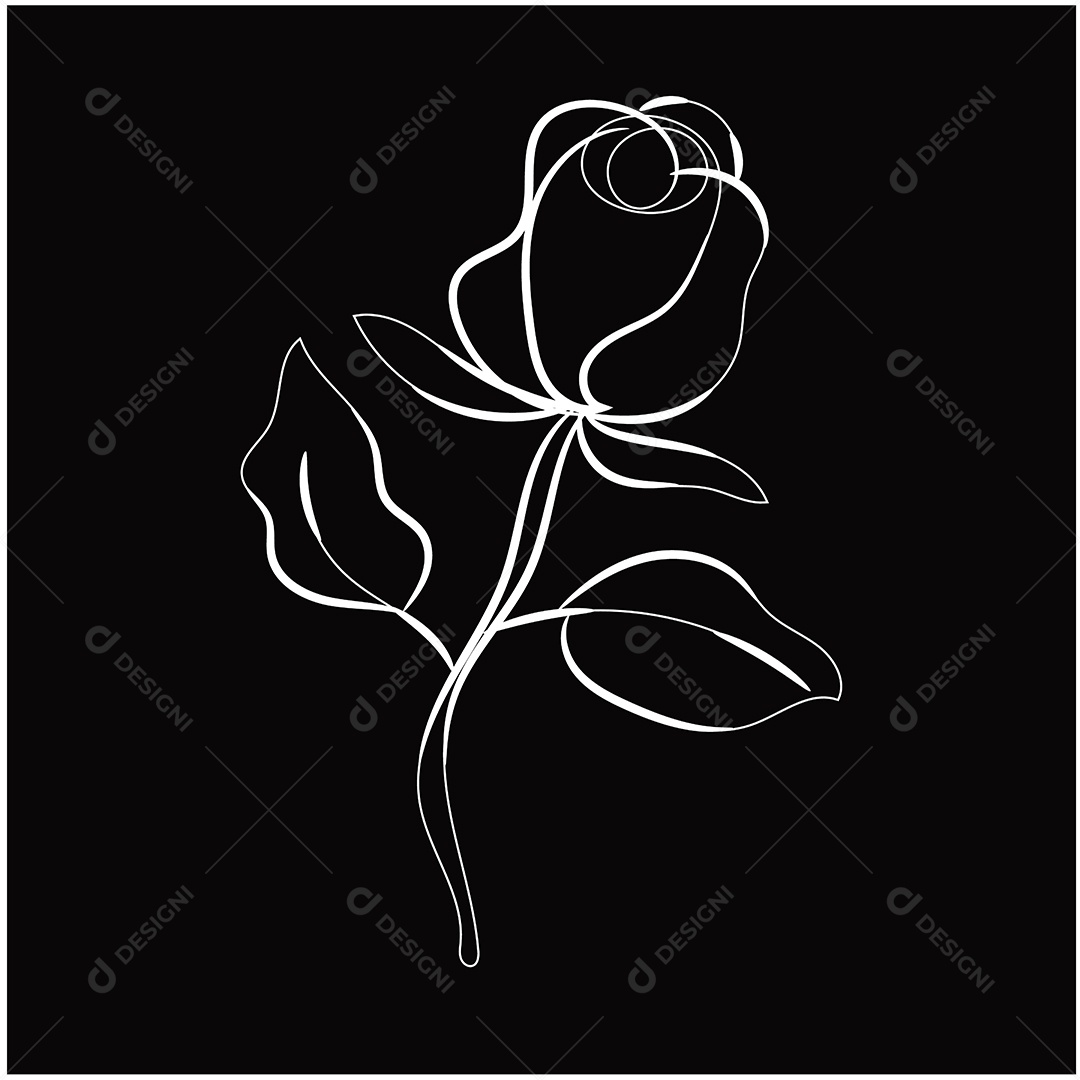 Desenho de Flores Feito a Mão Vetor EPS