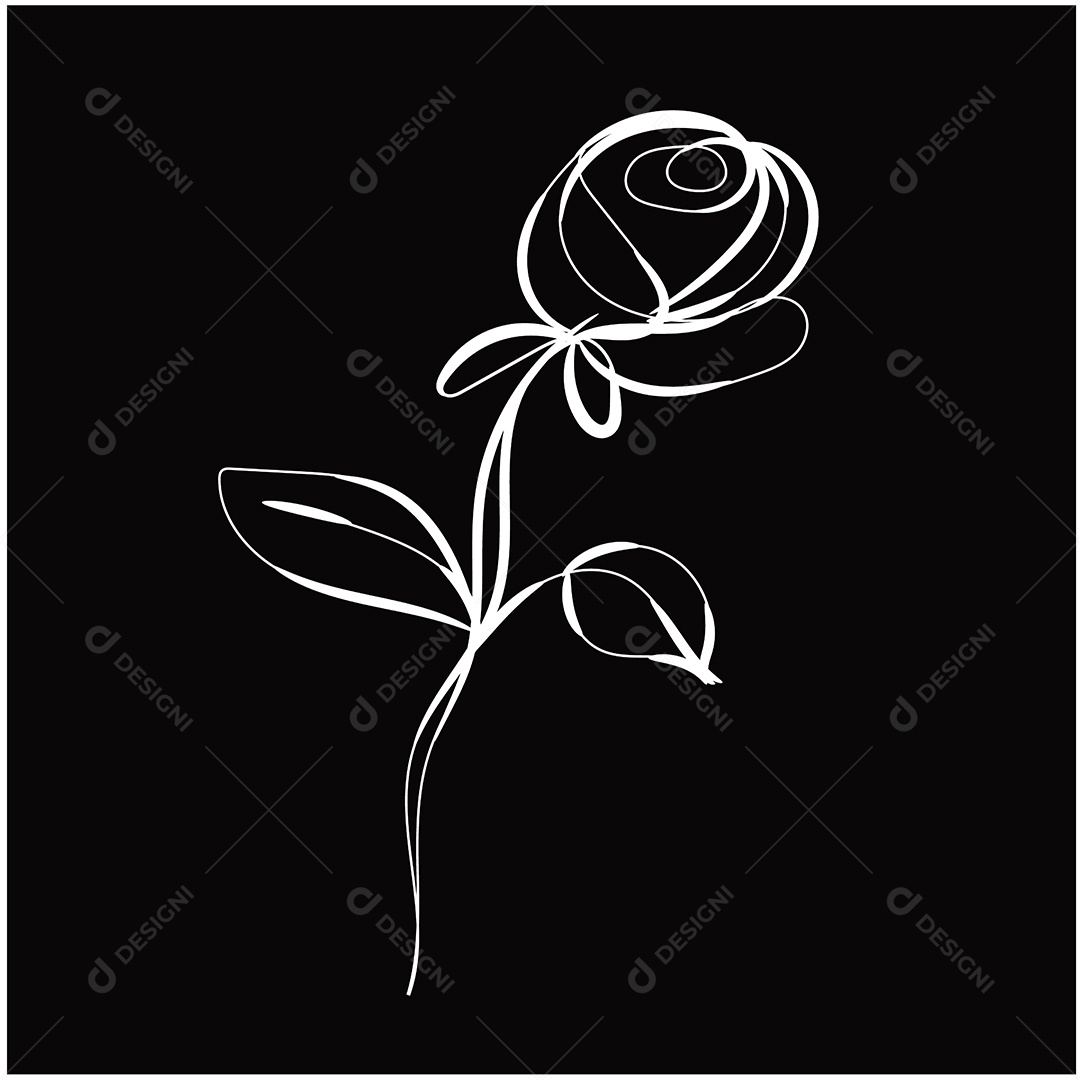 Desenho de Flores Feito a Mão Vetor EPS