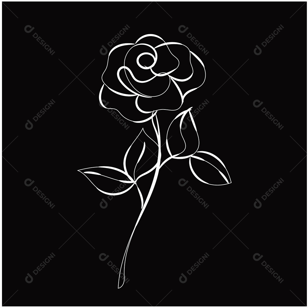 Desenho de Flores Feito a Mão Vetor EPS