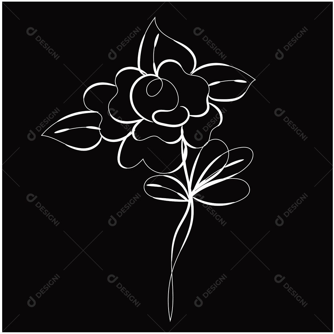 Desenho de Flores Feito a Mão Vetor EPS