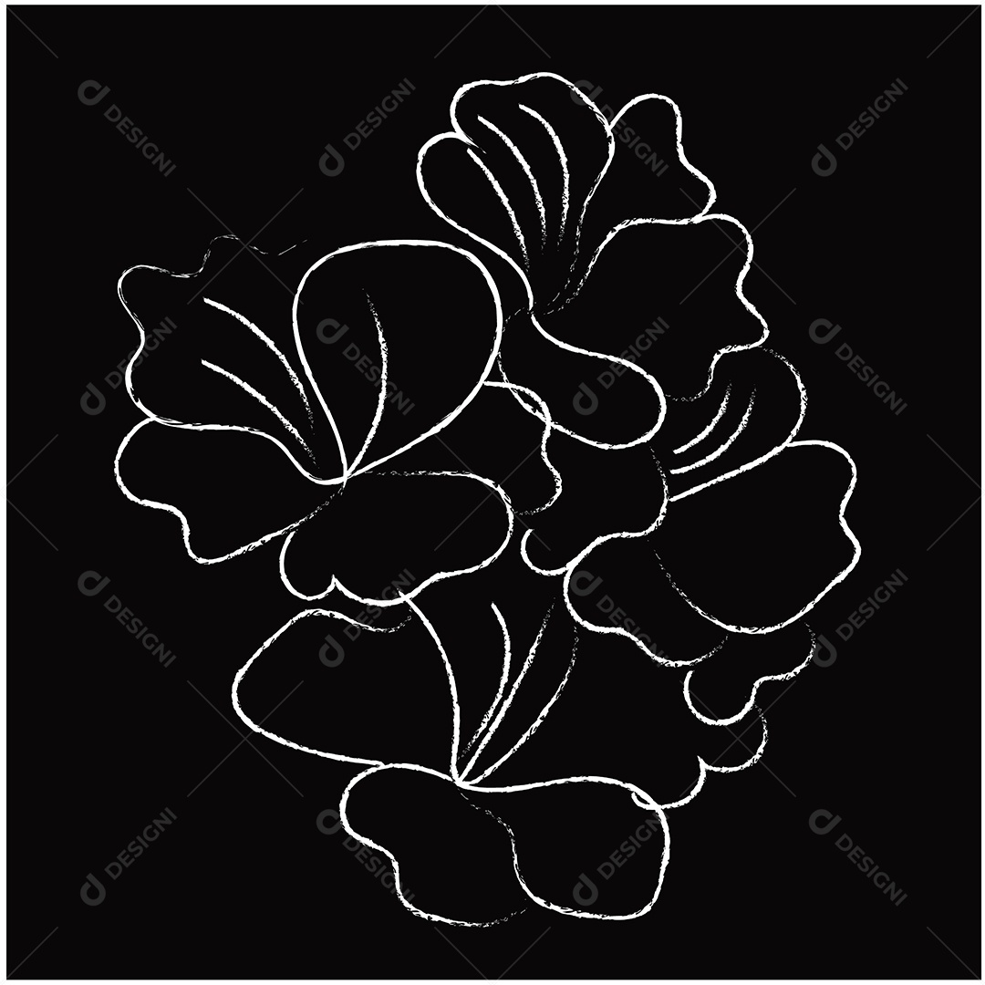 Desenho de Flores Feito a Mão Vetor EPS
