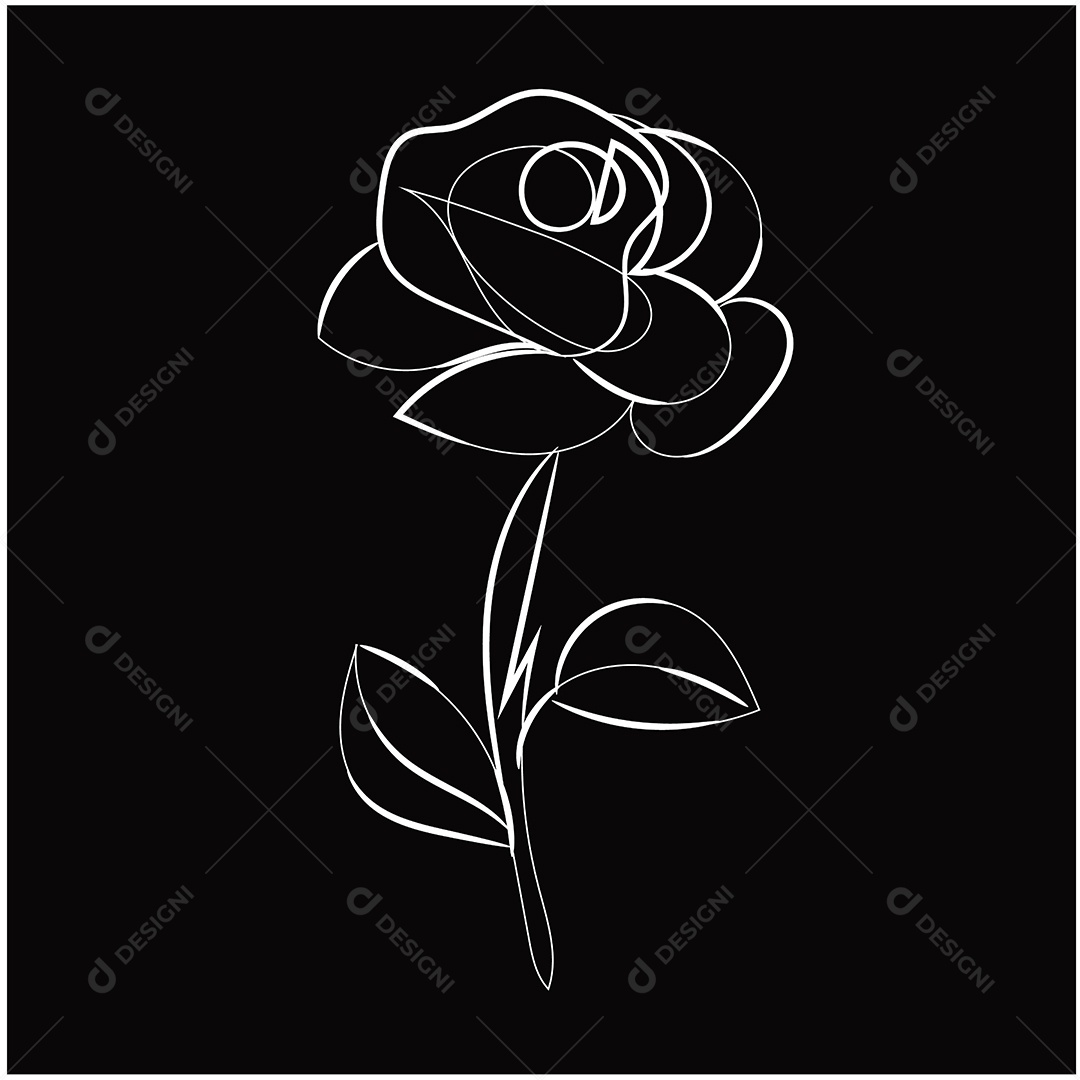 Desenho de Flores Feito a Mão Vetor EPS