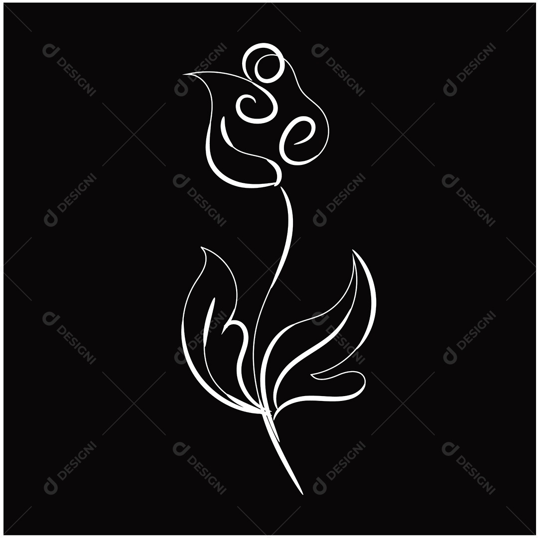 Desenho de Flores Feito a Mão Vetor EPS