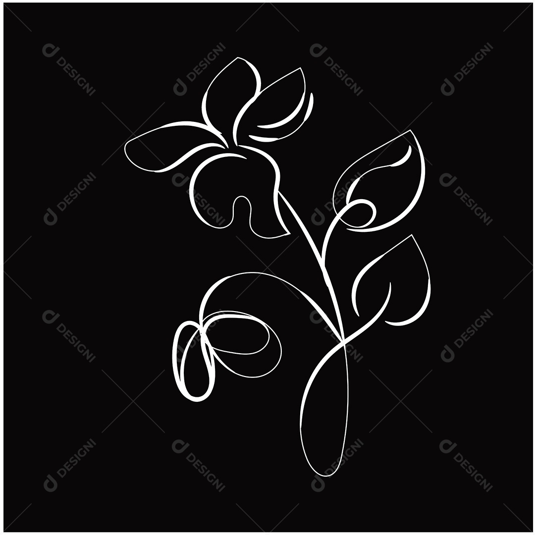 Desenho de Flores Feito a Mão Vetor EPS