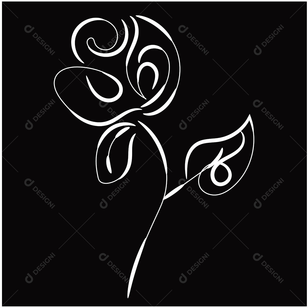 Desenho de Flores Feito a Mão Vetor EPS