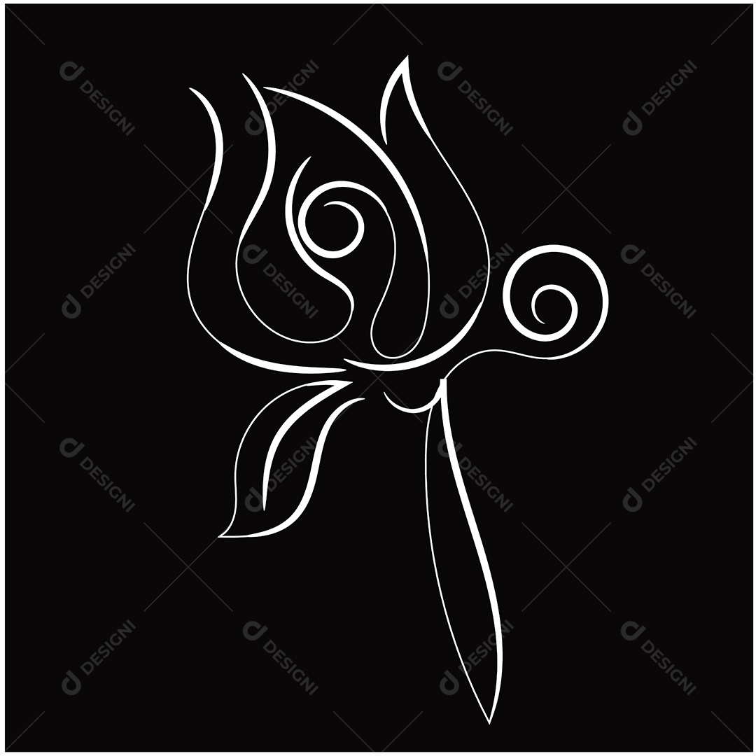 Desenho de Flores Feito a Mão Vetor EPS