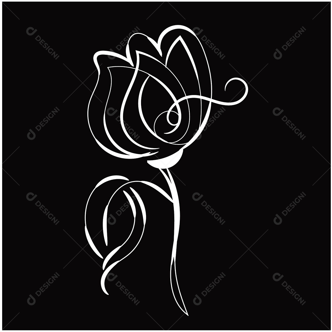 Desenho de Flores Feito a Mão Vetor EPS