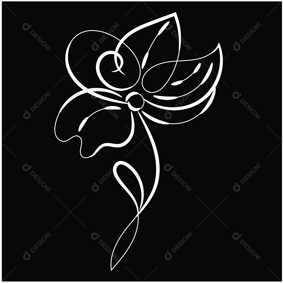 Desenho de Flores Feito a Mão Vetor EPS