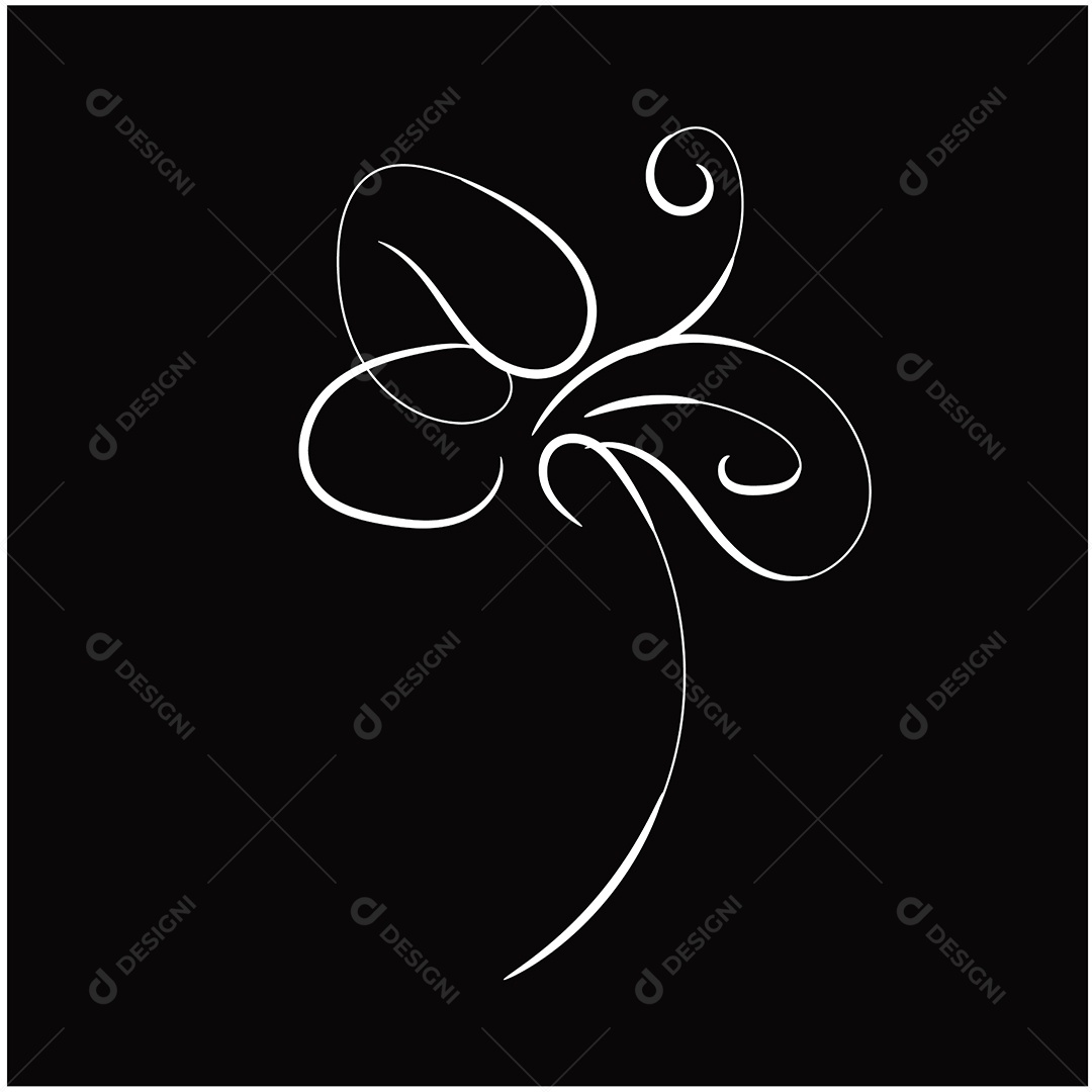 Desenho de Flores Feito a Mão Vetor EPS