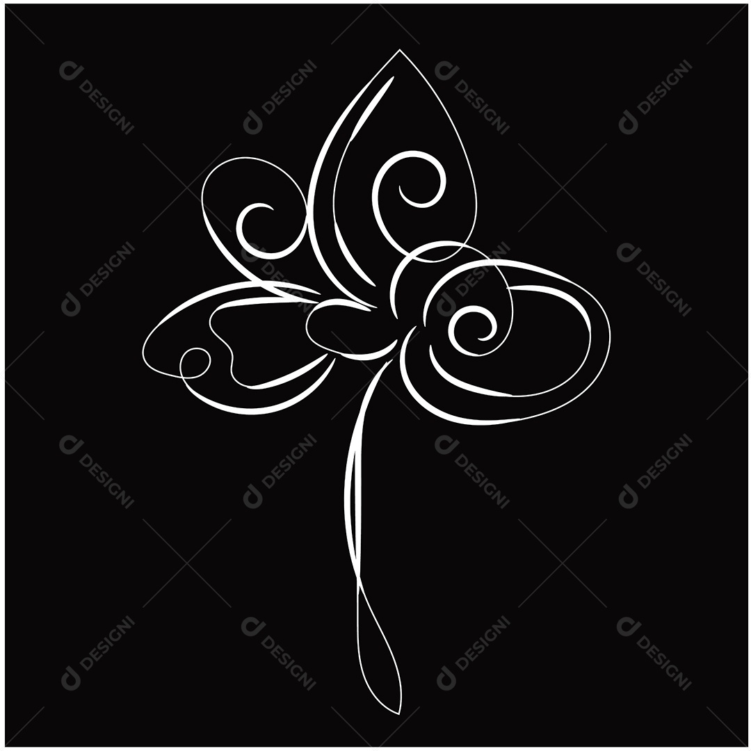 Desenho de Flores Feito a Mão Vetor EPS