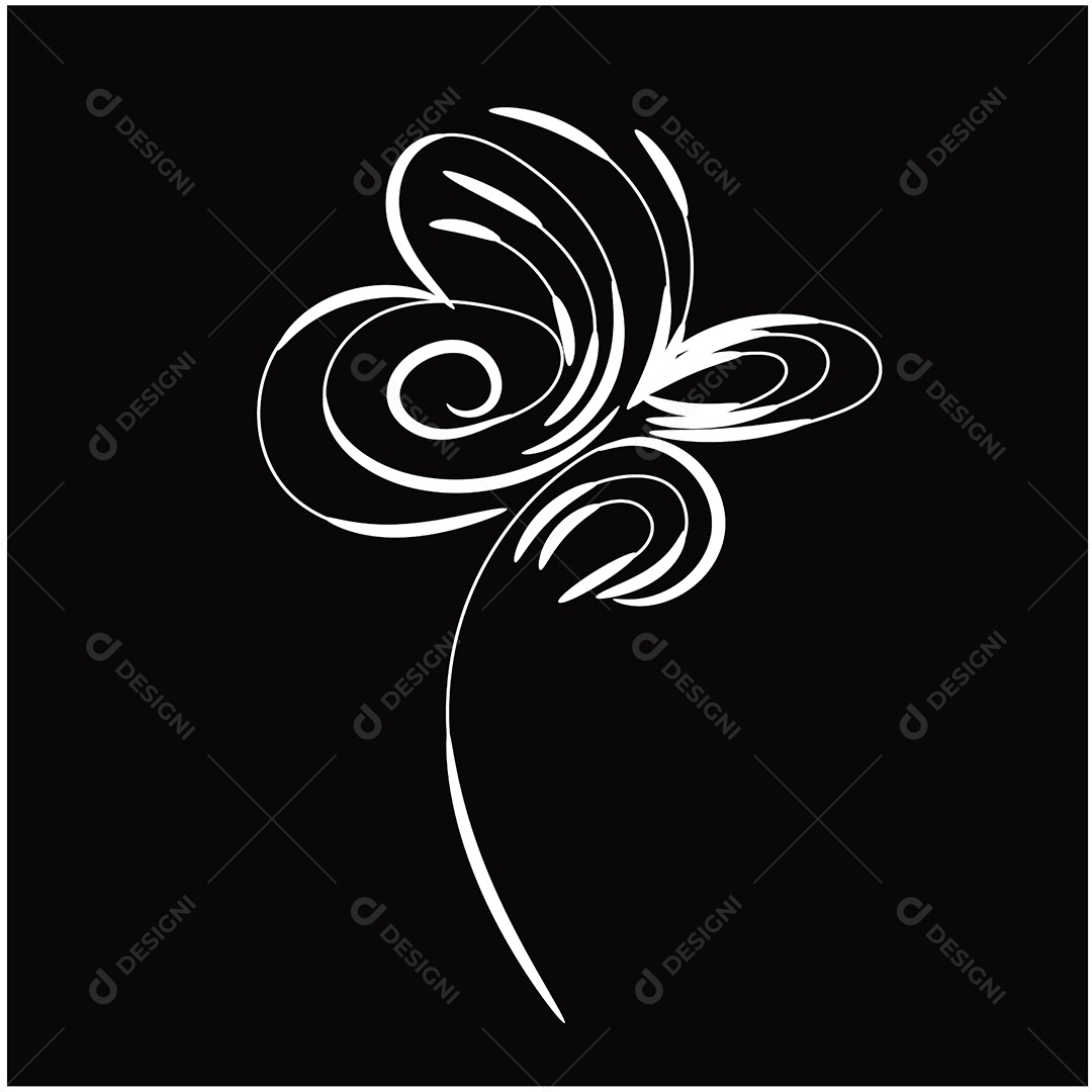 Desenho de Flores Feito a Mão Vetor EPS