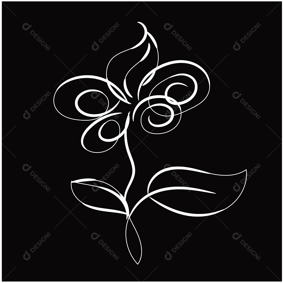 Desenho de Flores Feito a Mão Vetor EPS