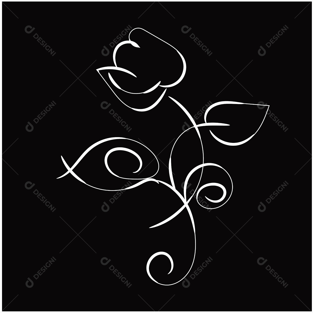 Desenho de Flores Feito a Mão Vetor EPS