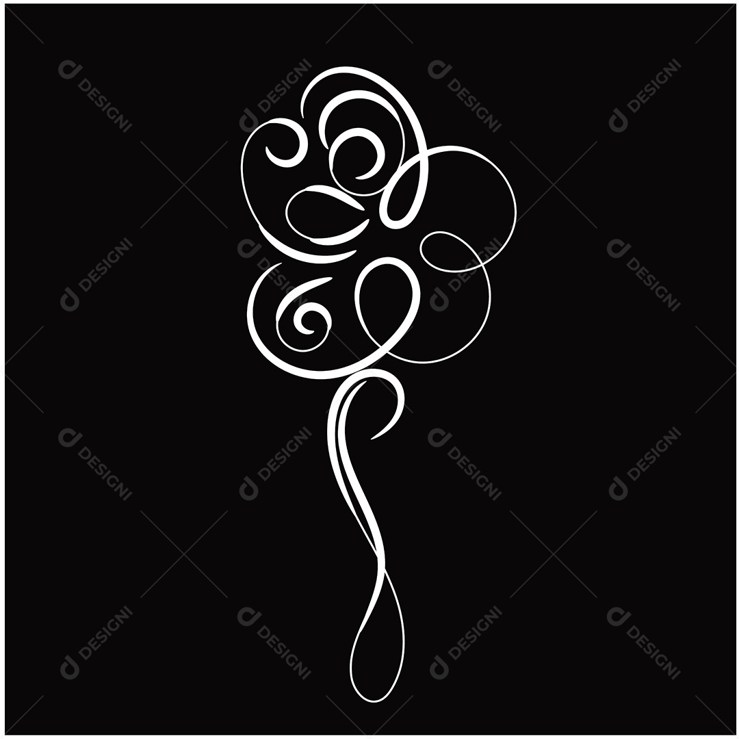 Desenho de Flores Feito a Mão Vetor EPS