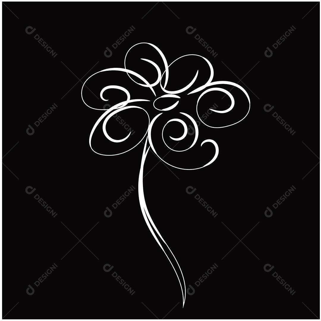 Desenho de Flores Feito a Mão Vetor EPS