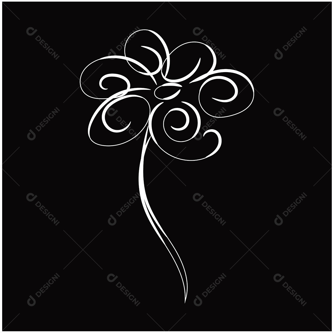 Desenho de Flores Feito a Mão Vetor EPS