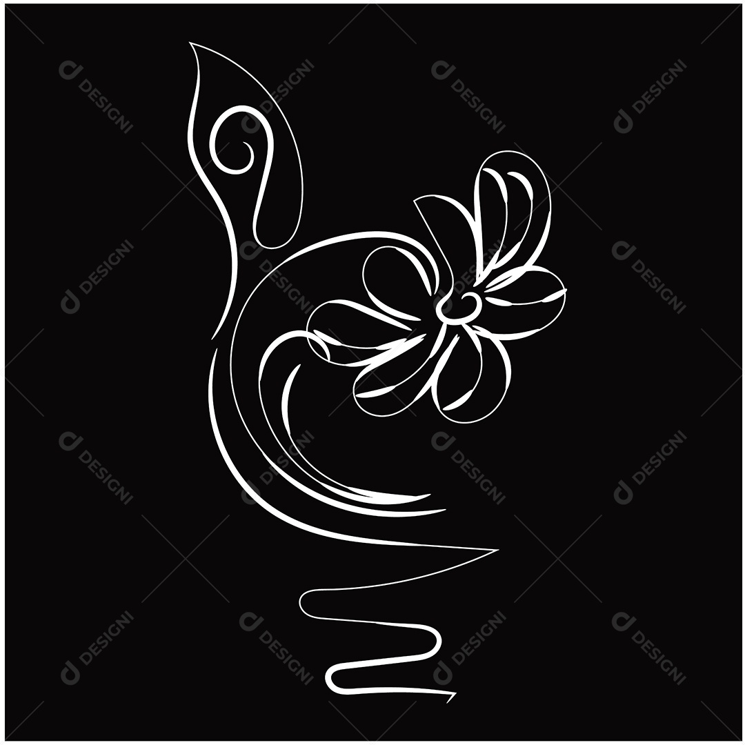 Desenho de Flores Feito a Mão Vetor EPS