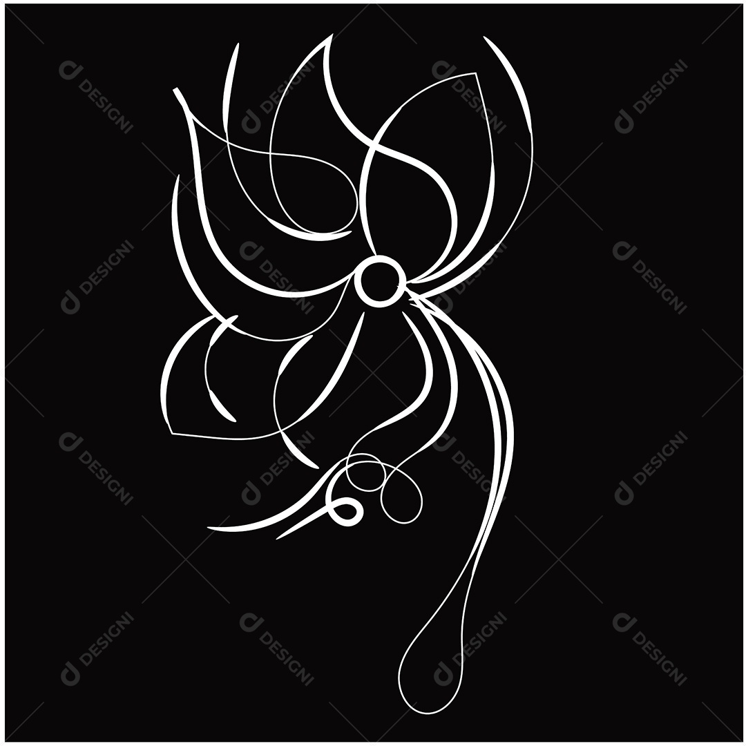 Desenho de Flores Feito a Mão Vetor EPS