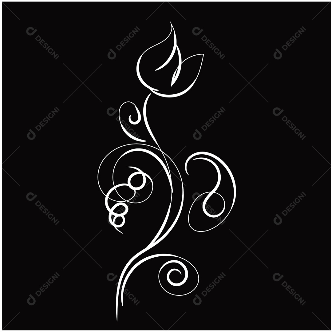 Desenho de Flores Feito a Mão Vetor EPS