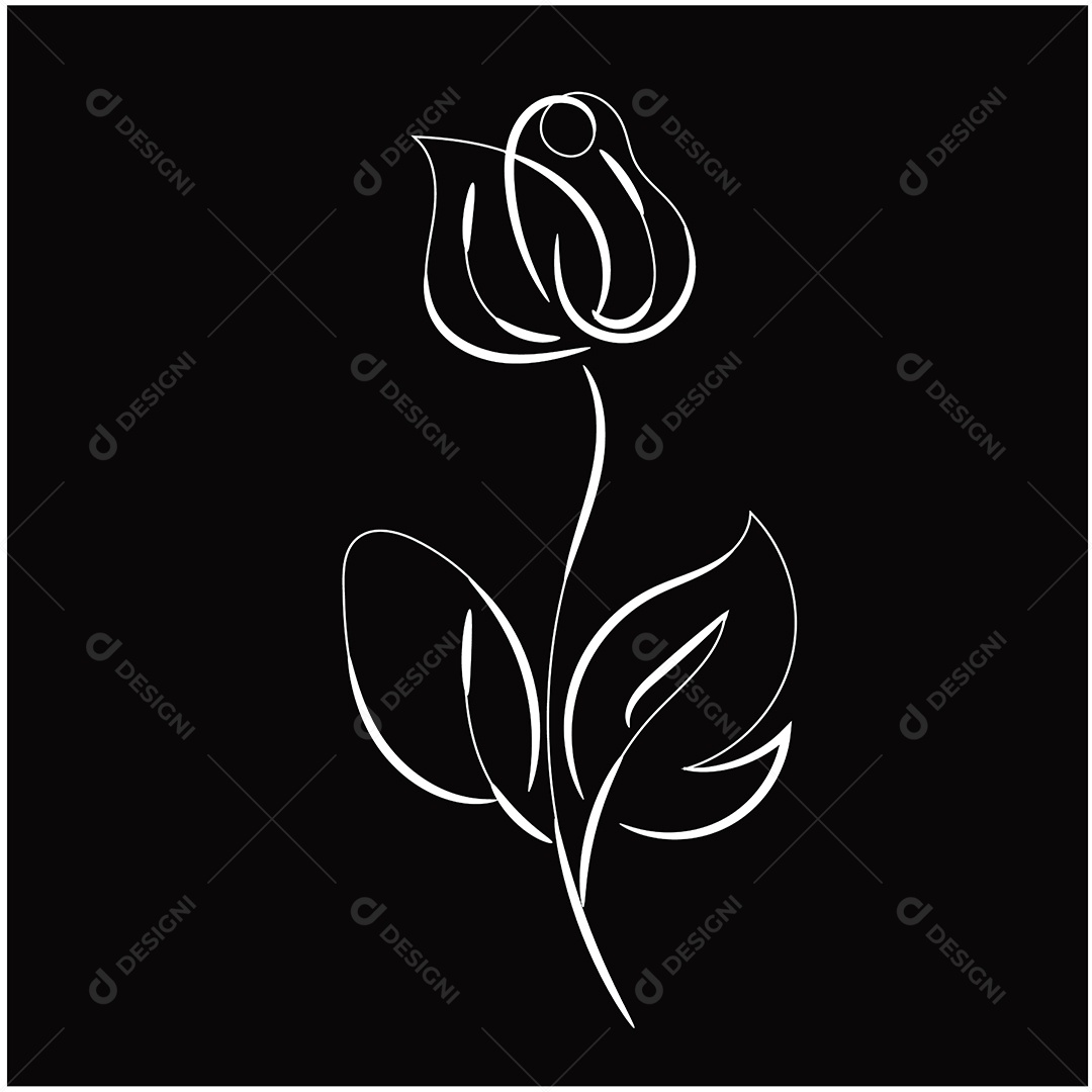 Desenho de Flores Feito a Mão Vetor EPS