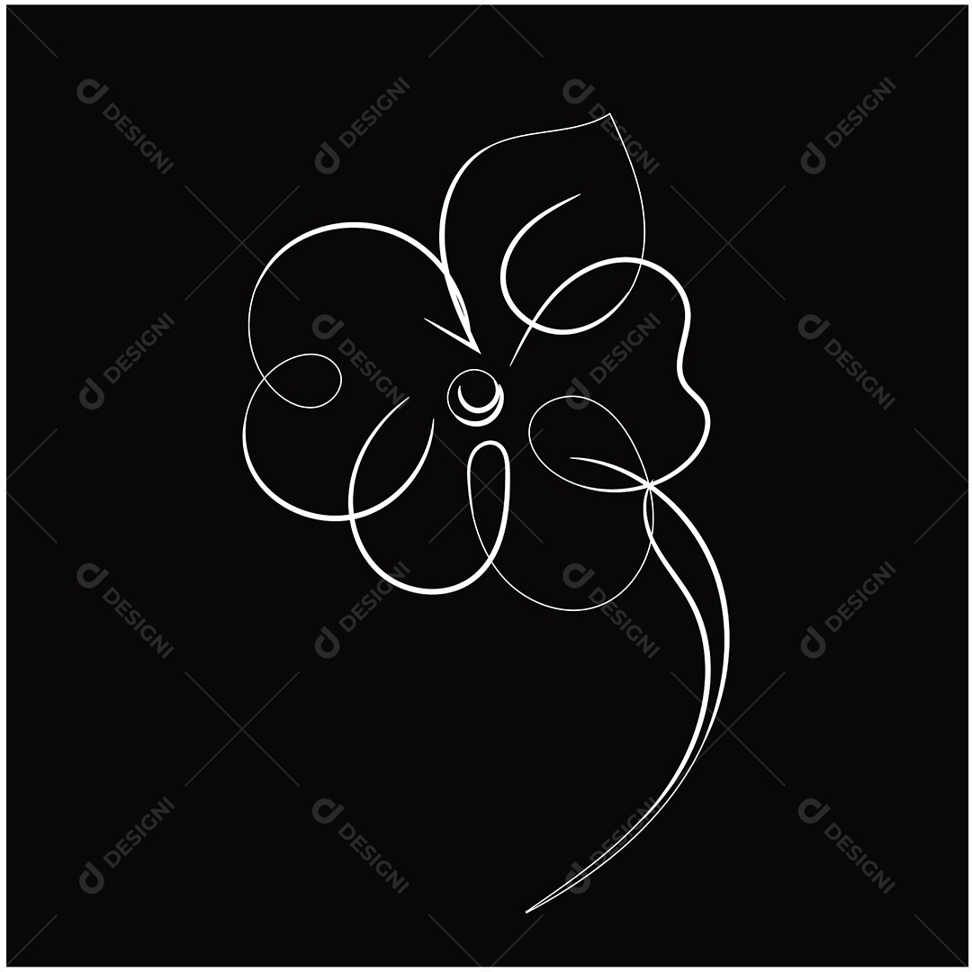 Desenho de Flores Feito a Mão Vetor EPS