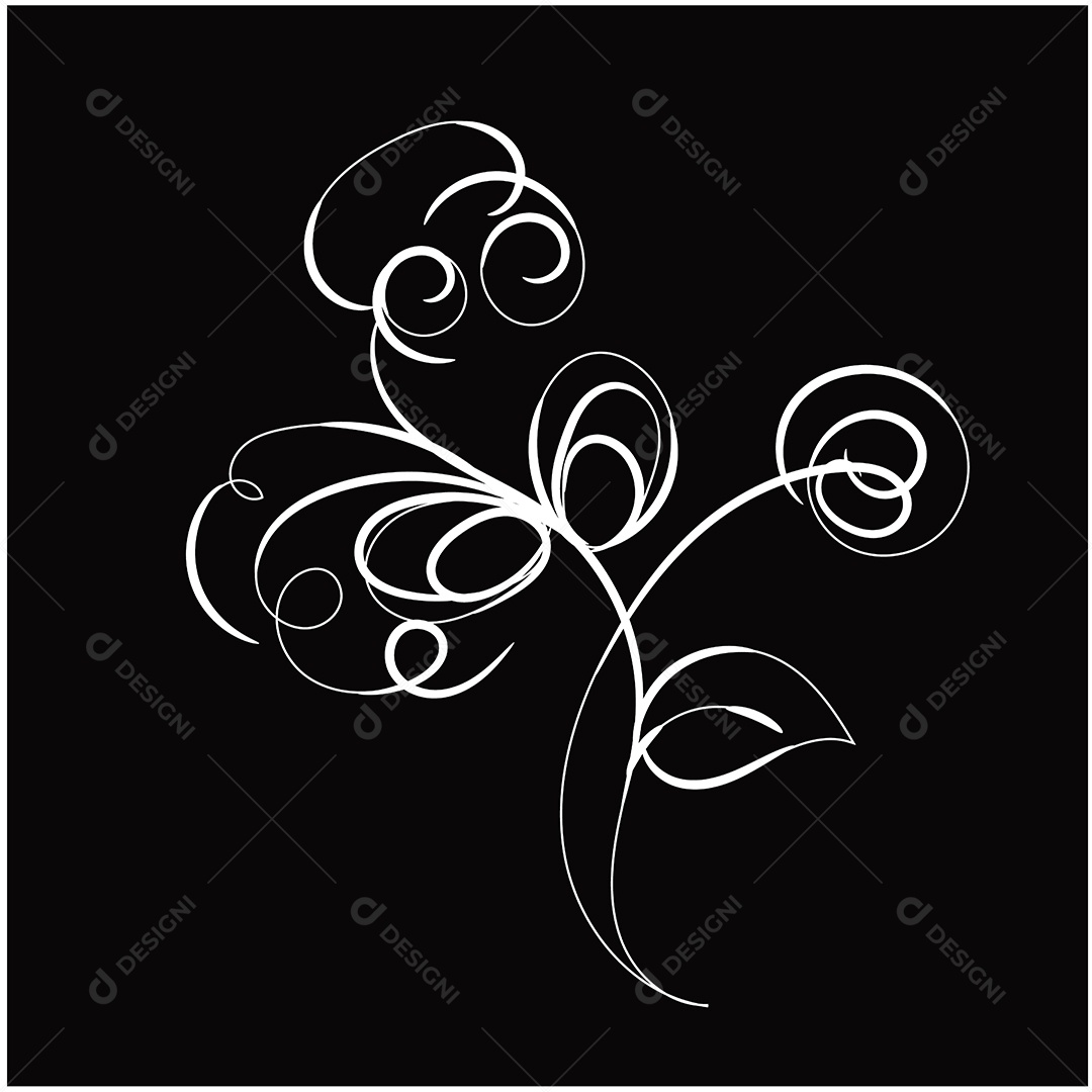 Desenho de Flores Feito a Mão Vetor EPS