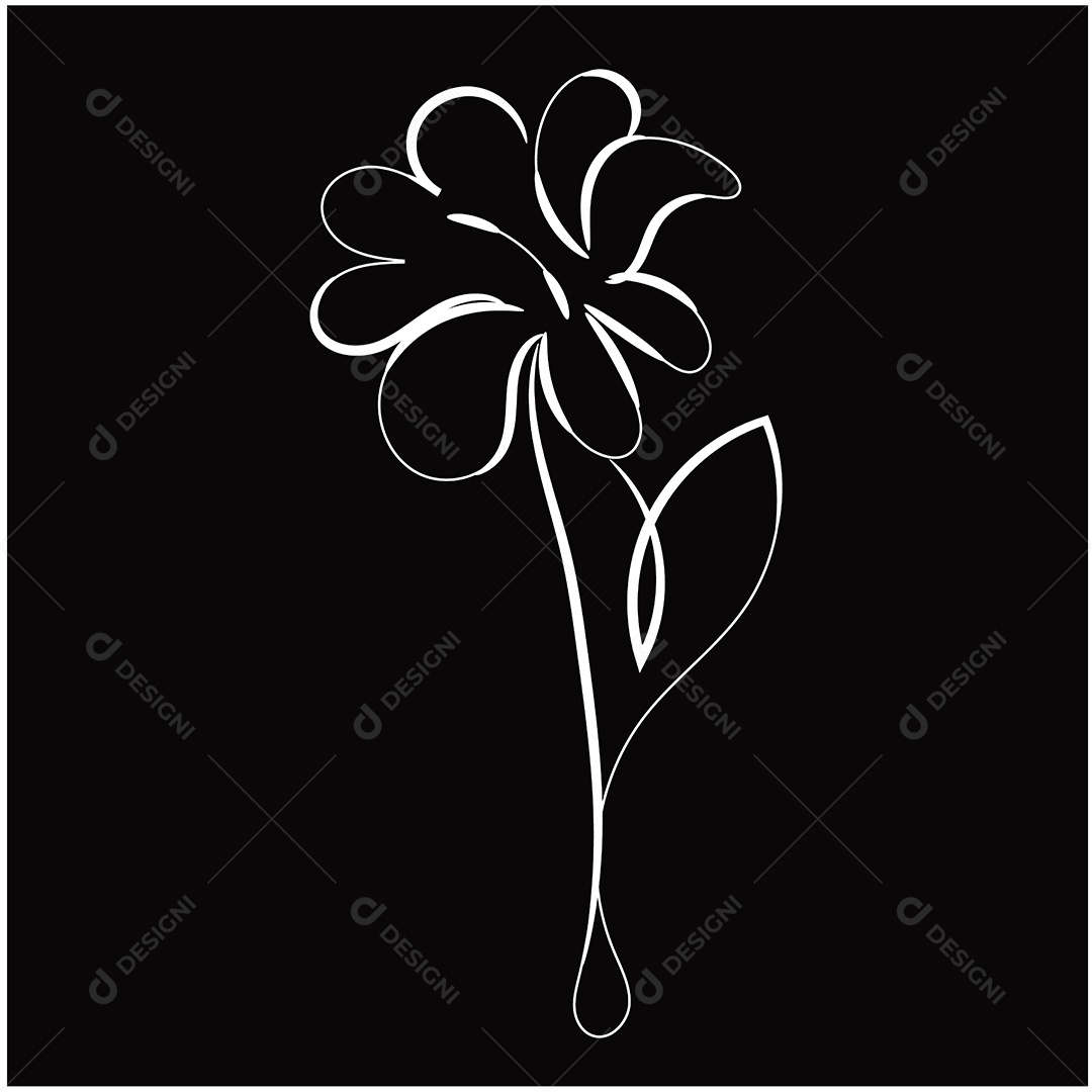 Desenho de Flores Feito a Mão Vetor EPS