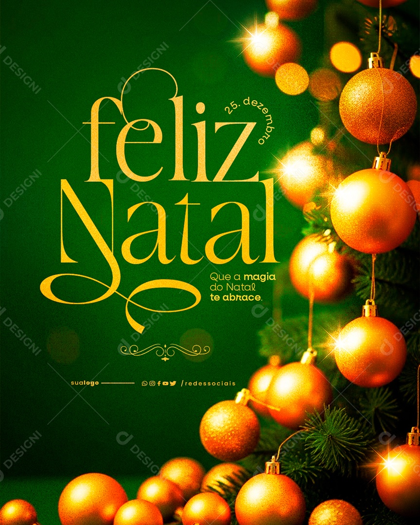 Feliz Natal 25 de Dezembro Social Media PSD Editável