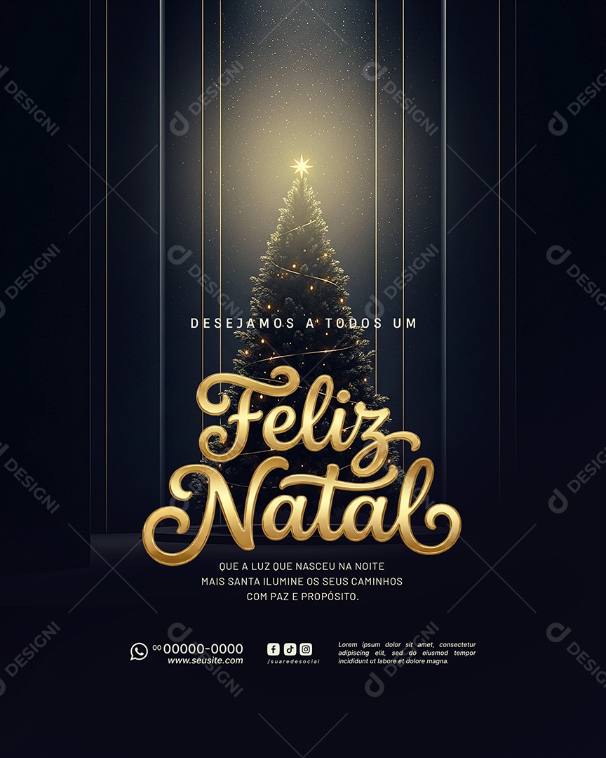 Feliz Natal 25 de Dezembro Social Media PSD Editável
