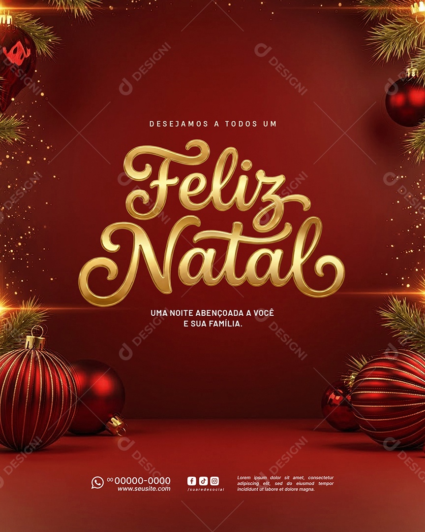 Feliz Natal 25 de Dezembro Social Media PSD Editável