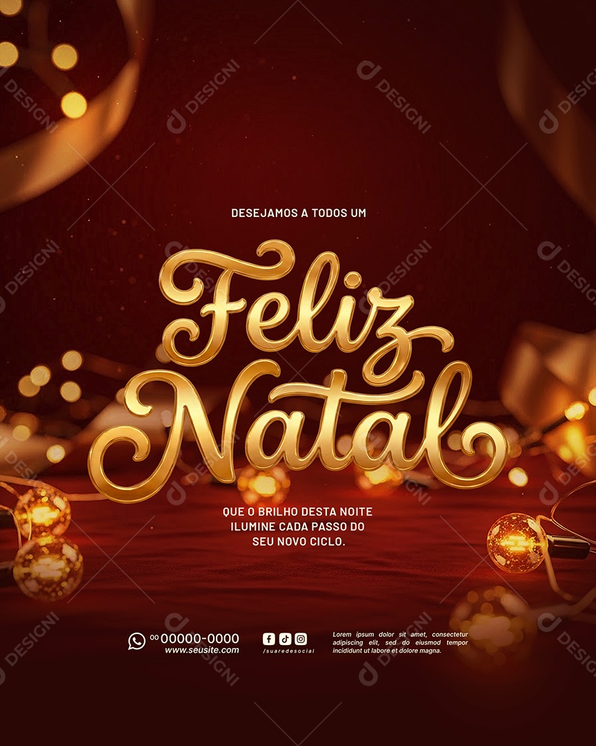 Feliz Natal 25 de Dezembro Social Media PSD Editável