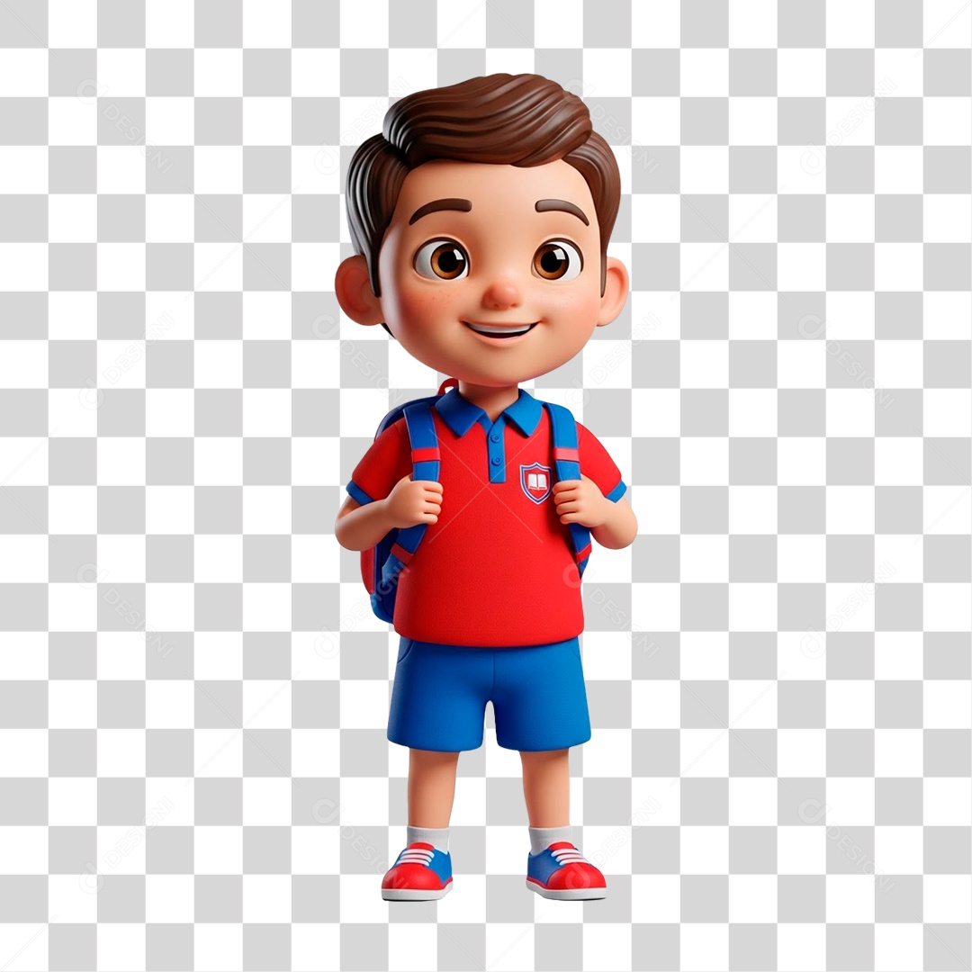 Personagem 3D Estudante PNG Transparente