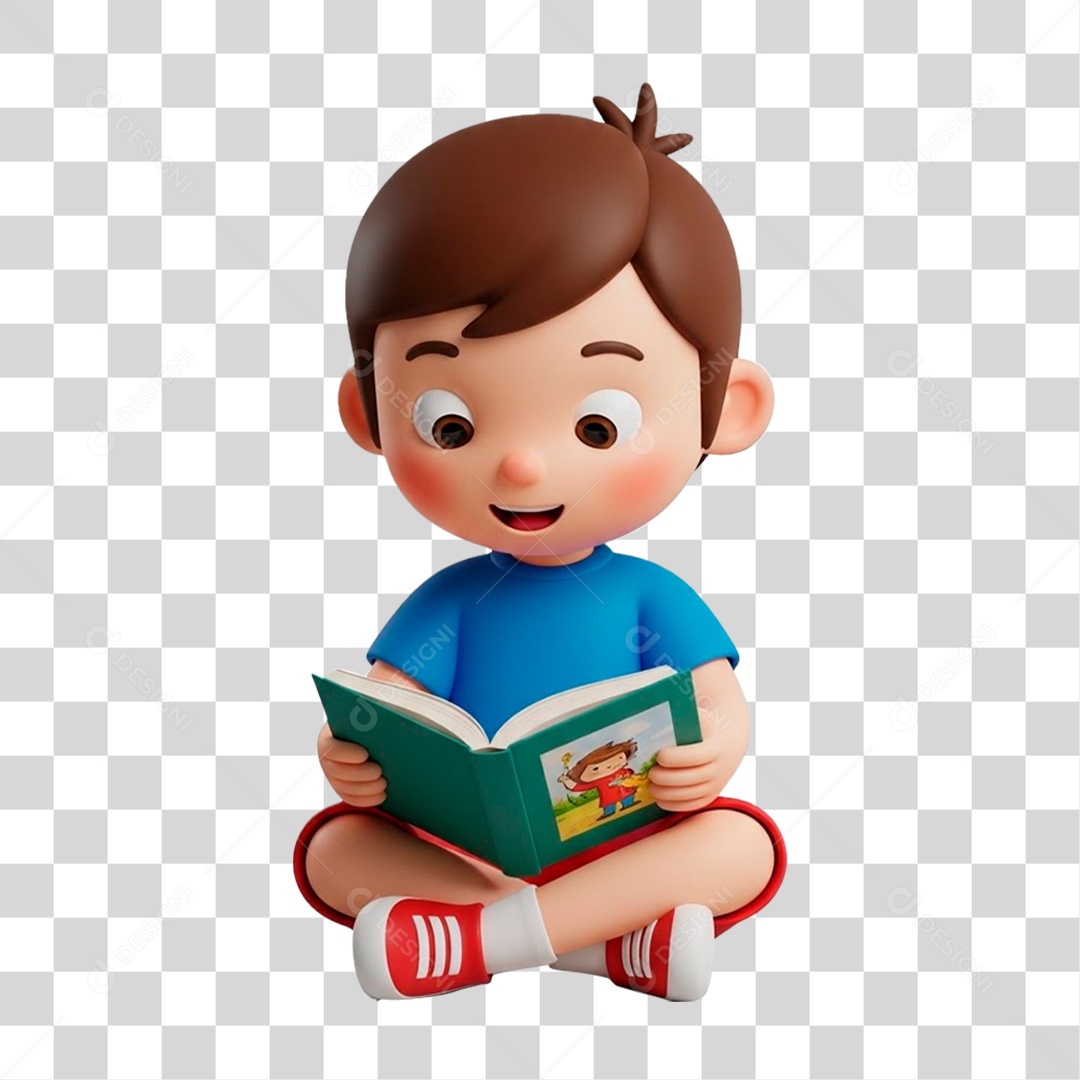 Personagem 3D Estudante PNG Transparente